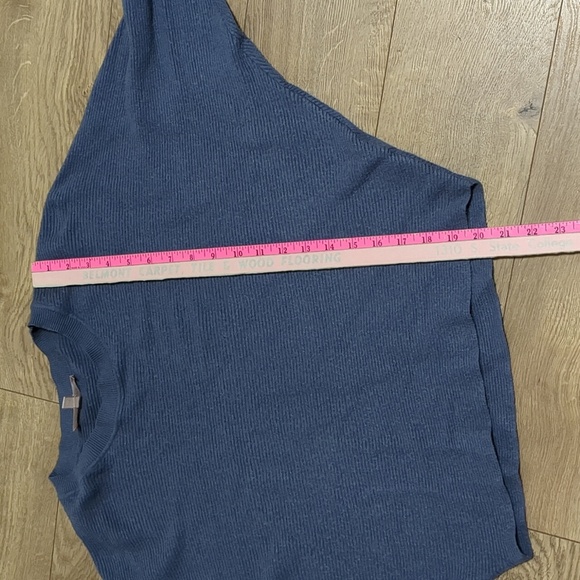 Philosophy Cropped Ribbed Sweater Sleeve Zipper blue-grey size Small - Picture 5 of 6